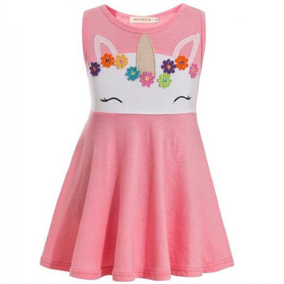 Other - Unicorn Flower Pink Sleeveless Girls Dress